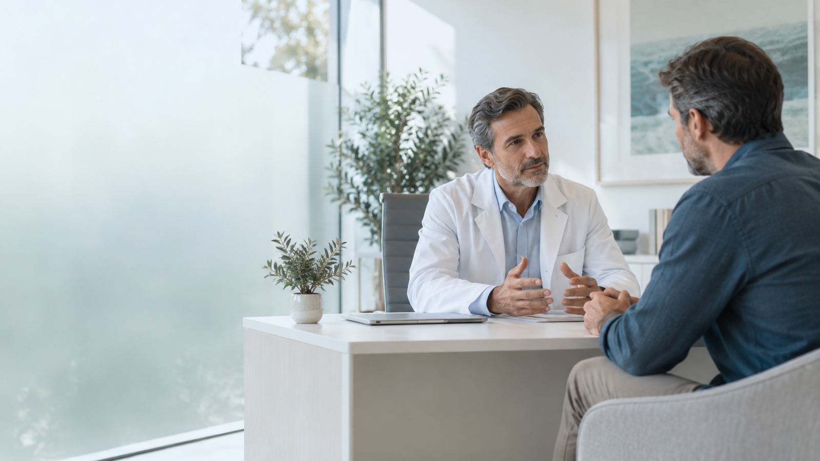 Revisión de próstata con un especialista en urología.
